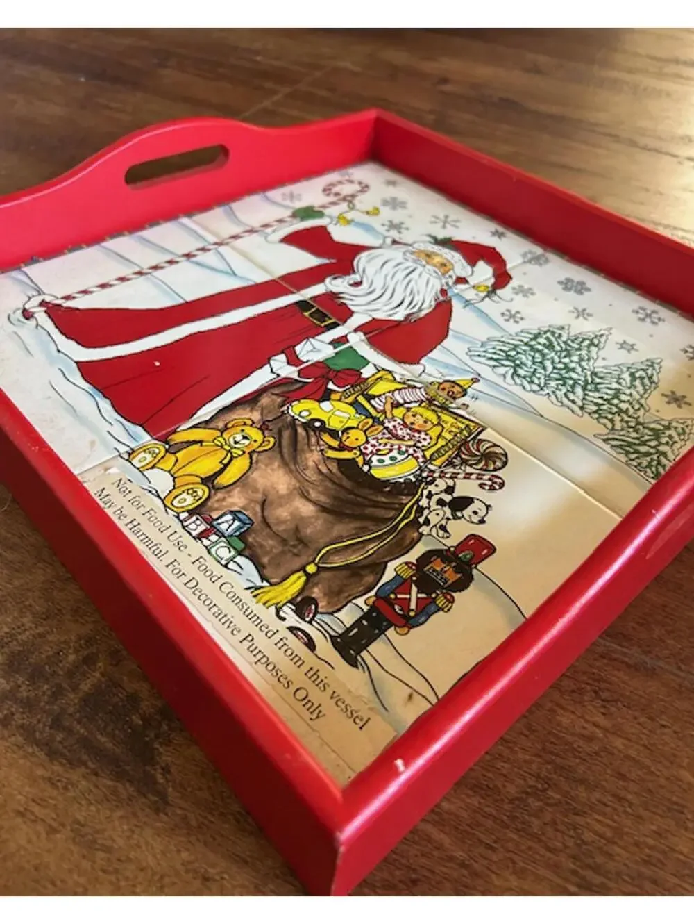 Vintage Santa Claus Decorative Serving Trays Set of 2
